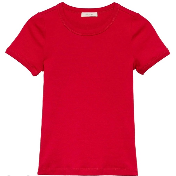 🍒Doen🍒Vivi Cotton Tee in Scarlett Size Small - Picture 4 of 11